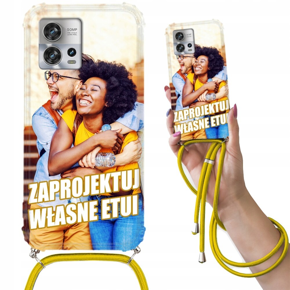 Pouzdro Pro Motorola Edge 30 Fusion Crossbody Žluté, personalizované, vaše foto
