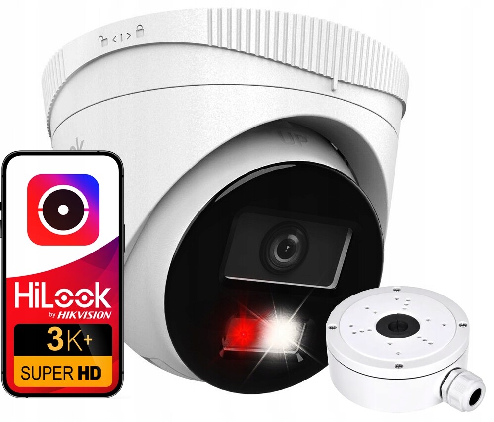Venkovní Ip kamera 3K 6MP PoE HiLook od Hikvision montážní krabice