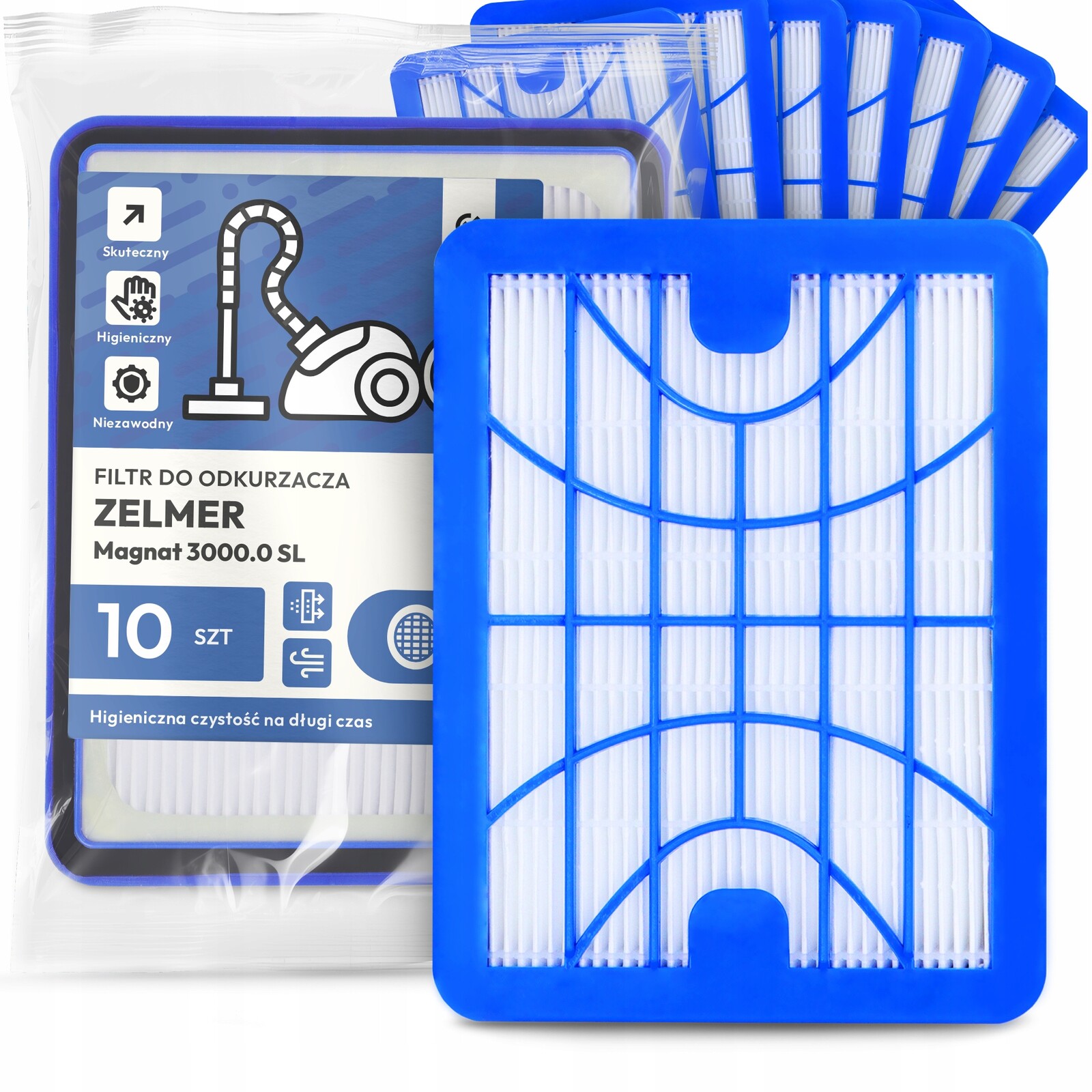 10 x Vzduchový Filtr Pro Vysavač Zelmer Magnat 3000.0 Sl Hepa Výkonný Em-w
