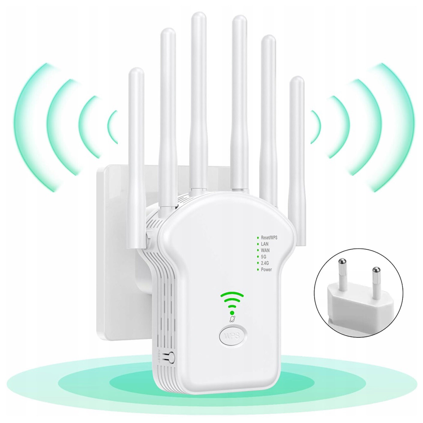 Zesilovač signálu dosahu sítě Wifi Repeater Externí extender 1200Mb/s