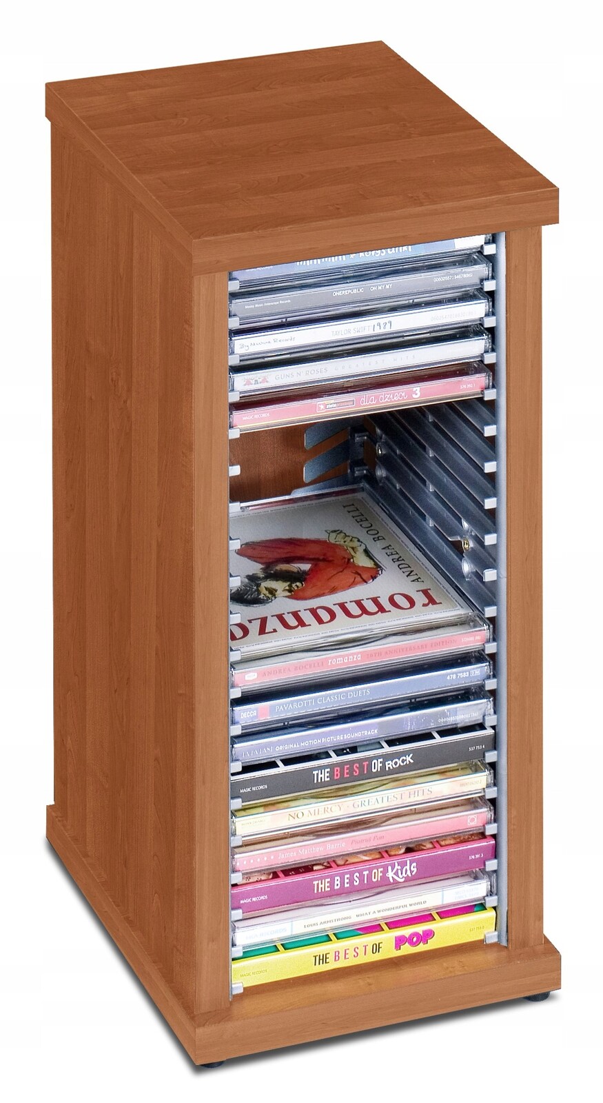 Stojan regál kontejner na CD 20 disků s hudbou olše organizér police