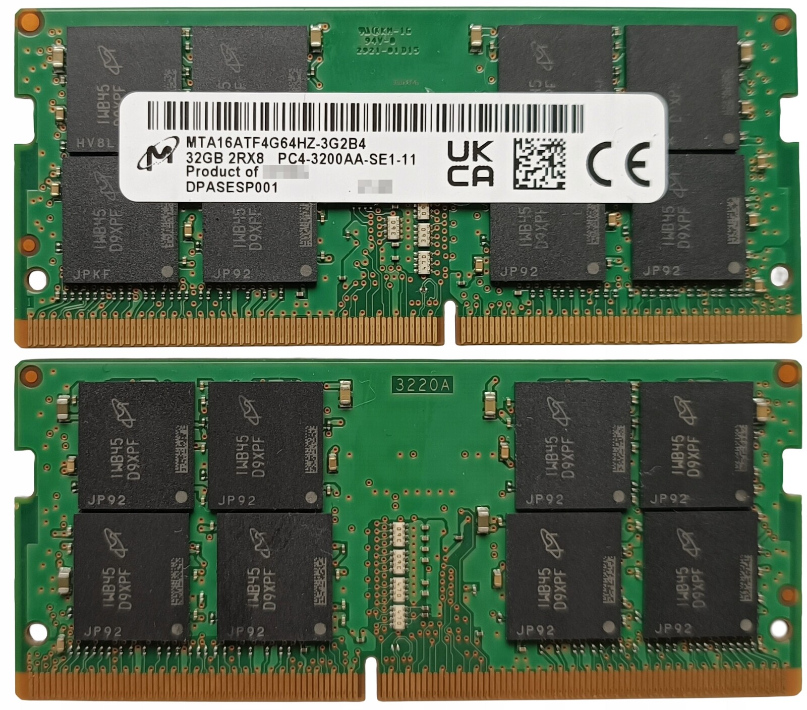 (n) 32GB 1*32GB Micron DDR4 3200MHz 1,2V MTA16ATF4G64HZ-3G2B4