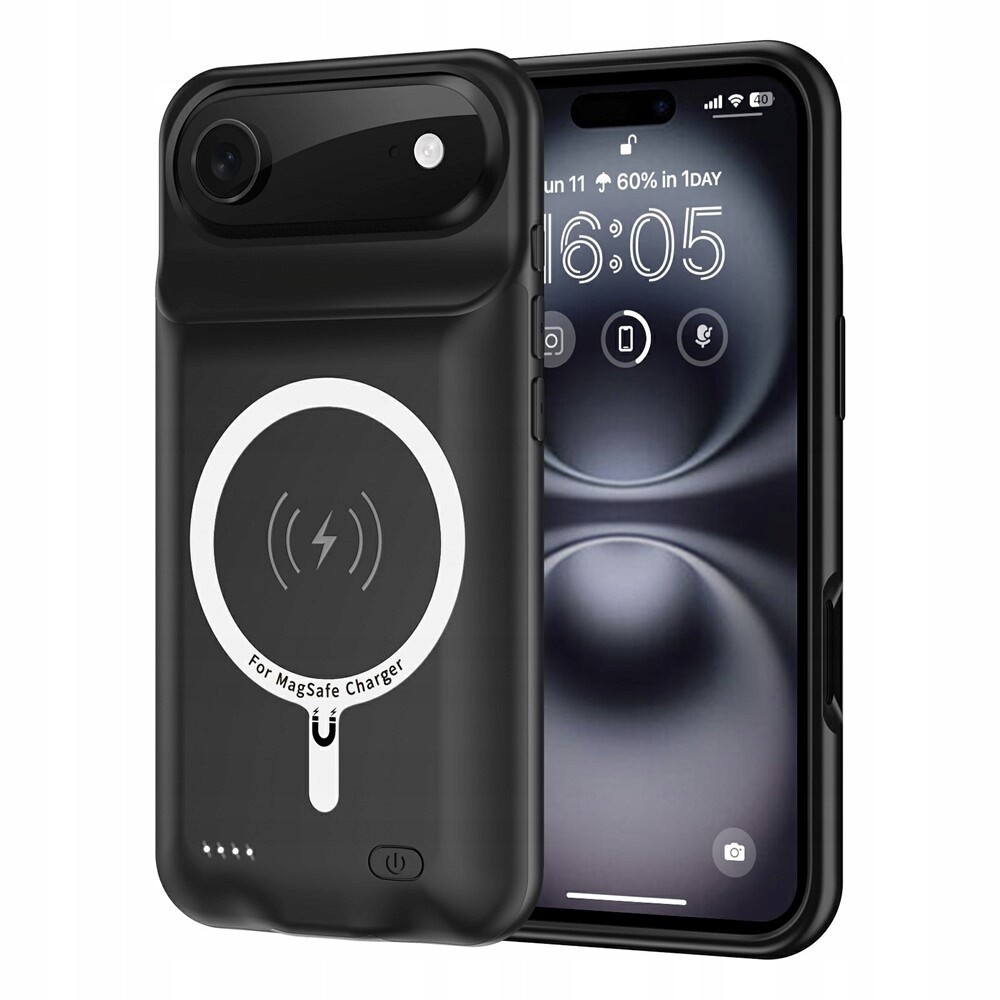 Pouzdro s baterií 6000 mAh pro iPhone Air, powerbanka s MagSafe, indukční Qi