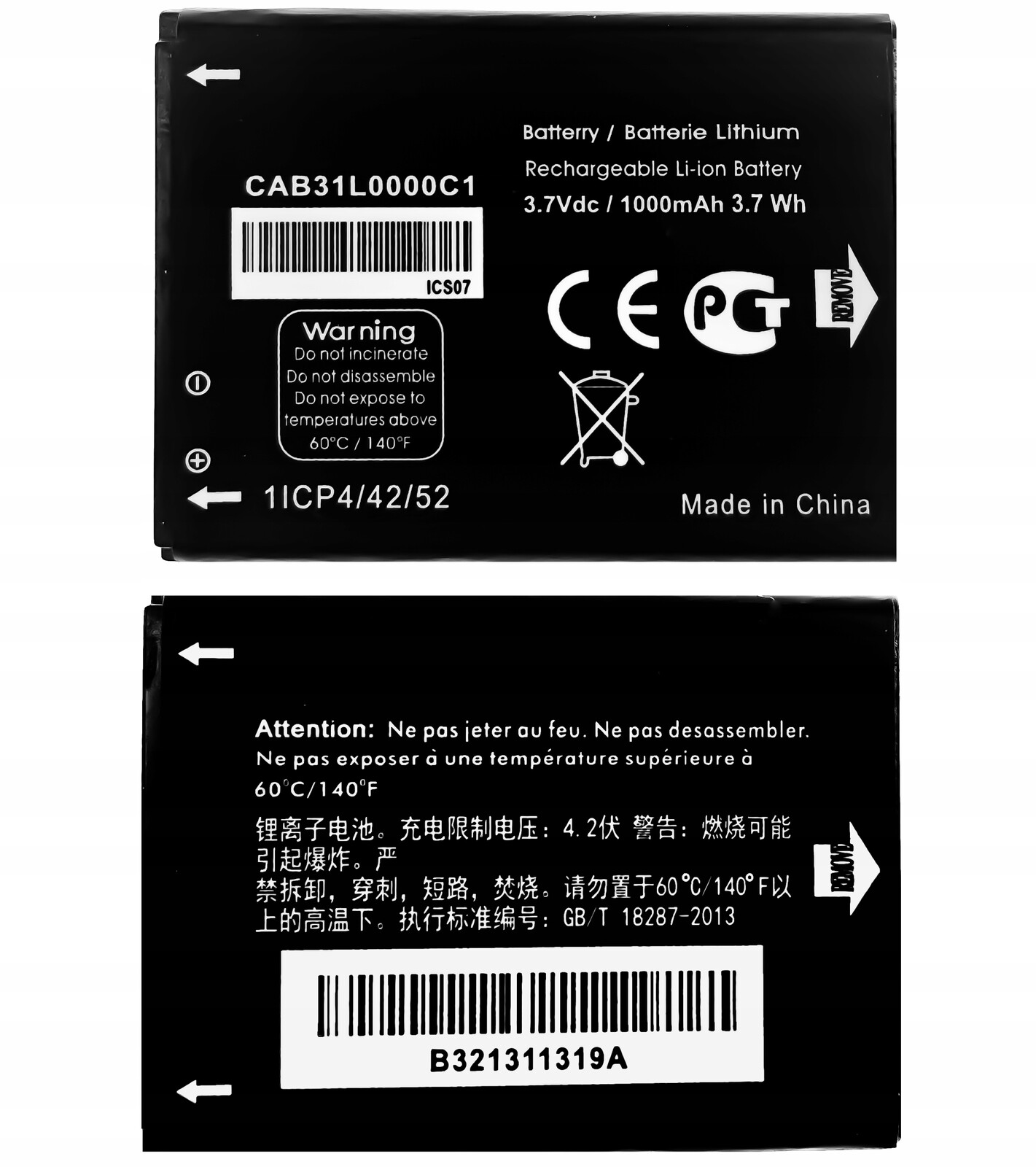 Baterie CAB31L0000C1 1000 mAh pro Alcatel Ot 155, 282, 282X, 720, 818, 890