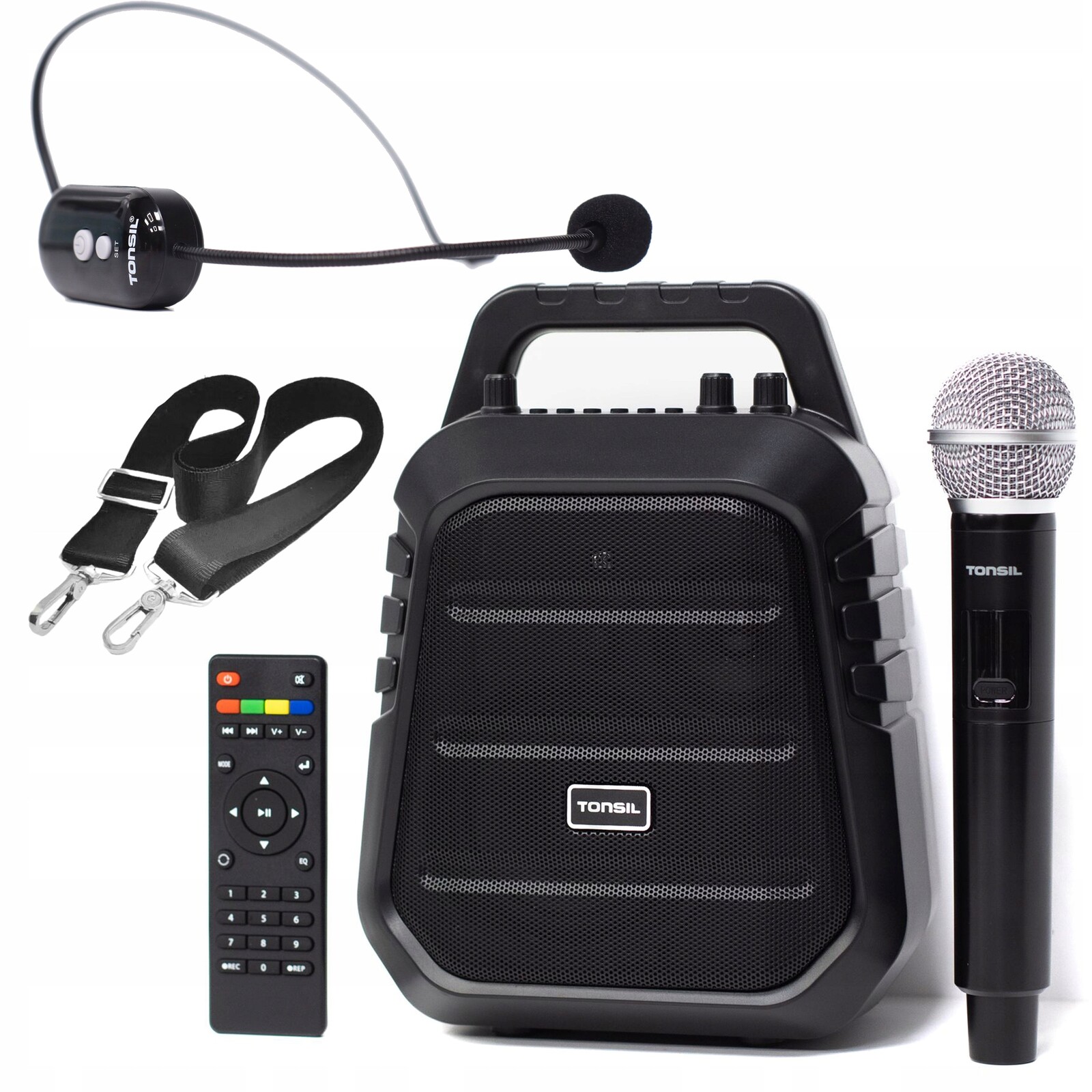 Bezdrátový reproduktor Tonsil Zp 8 Bt Usb Ruční náhlavní mikrofon Popruh