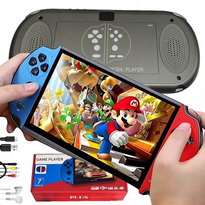 Mini Retro Konzola X12 Plus Přenosná 3000 Her Hra Pro Tv Displej 7'' 16GB