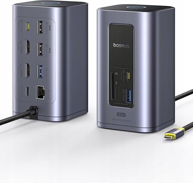 Dokovací stanice Baseus Nomos Air 12v1 Usb-c 2 monitory 100W Pd