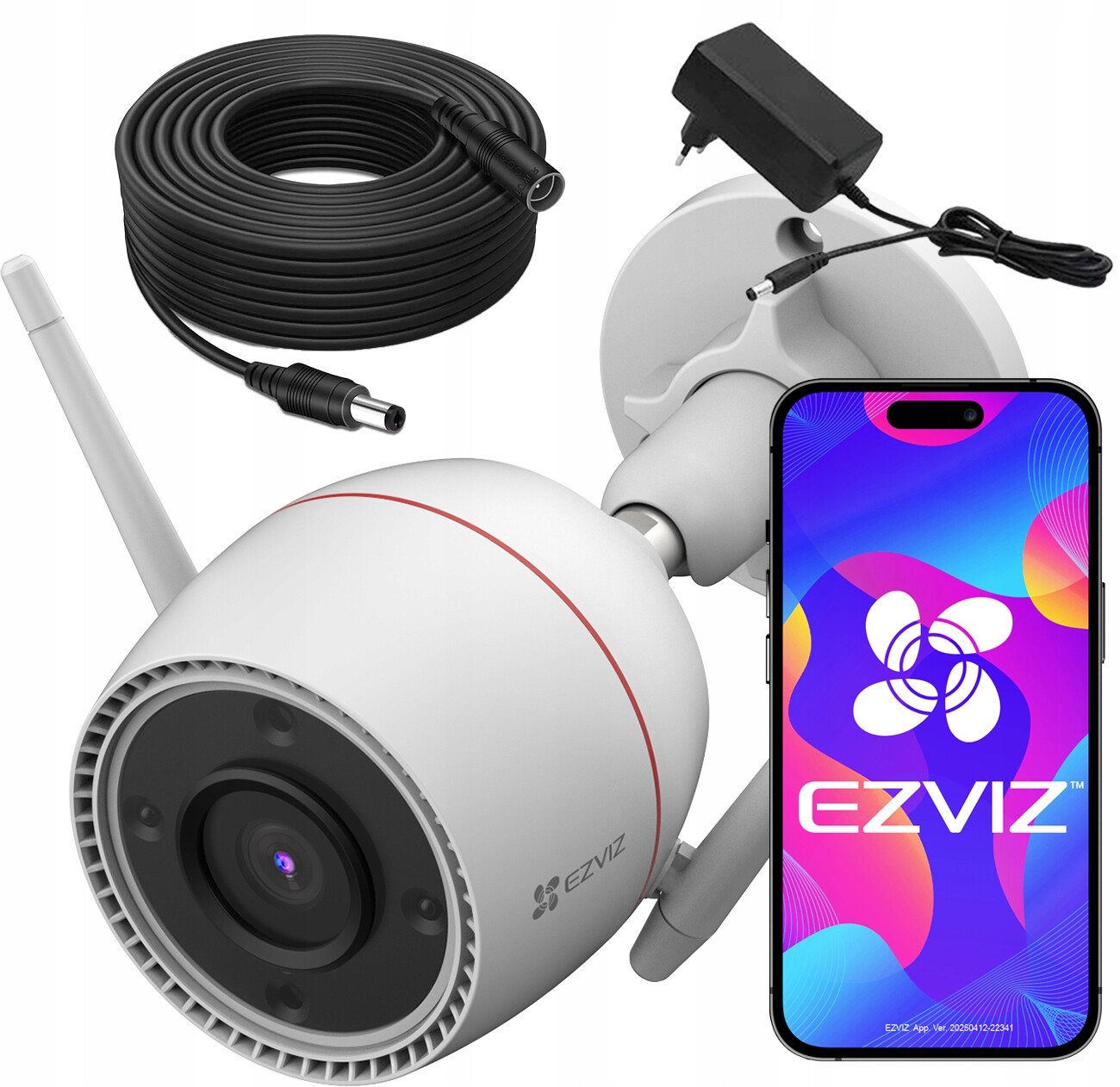 Venkovní WiFi kamera Ezviz H3c 5MPx 3K Barvy Detekce pohybu 10 m kabelu