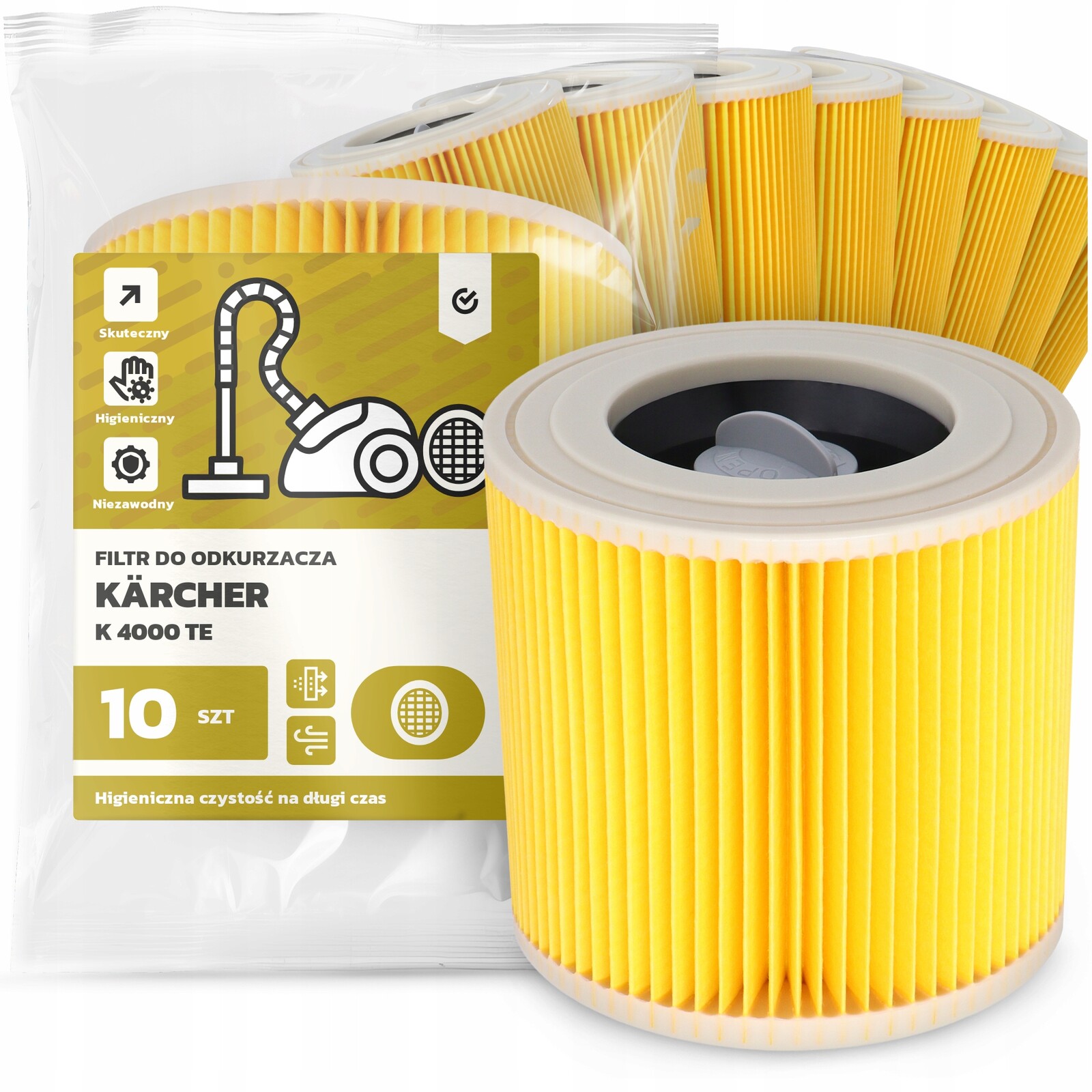 10 x Filtr Pro Vysavač Kärcher K 4000 Te Vzduch Výkonný Náhradník Em-w