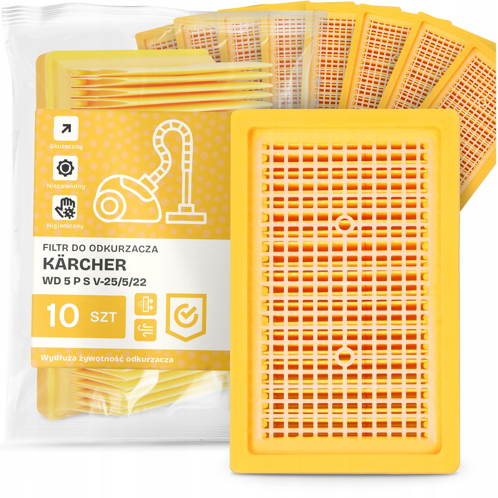 10x Filtr Do Vysavače Kärcher Wd 5 P S V-25/5/22 Vzduchové Filtry Em-w