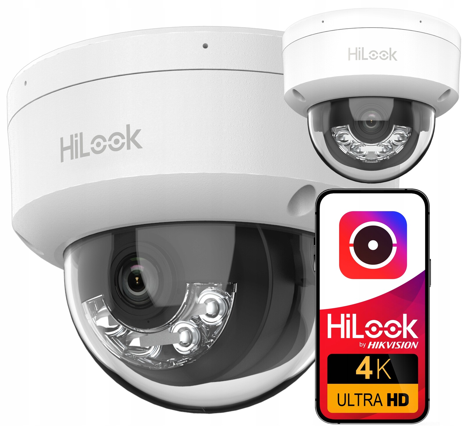 8MPx Hilook od Hikvisonu 4K chytrá hybridní Ip kamera s osvětlením IPC-D180HA-LU IK08