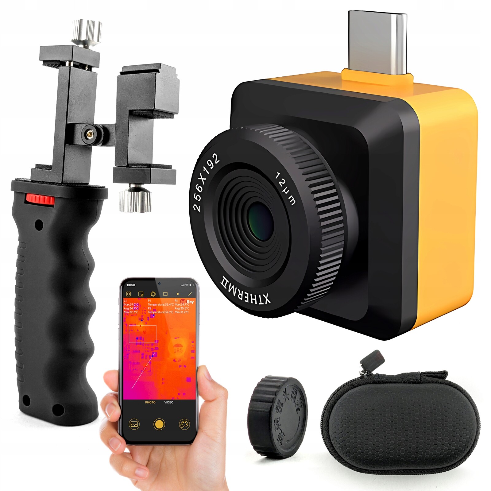 Termovizní kamera Xinfrared T2S+ Držák pro chytrý telefon Aplikace Android Usb-c