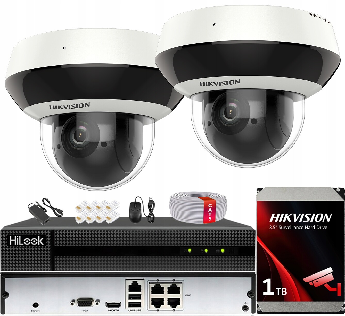 Monitorovací sada Hikvision 2x Otočná kamera 4MPx IK10 Motozoom 1TB