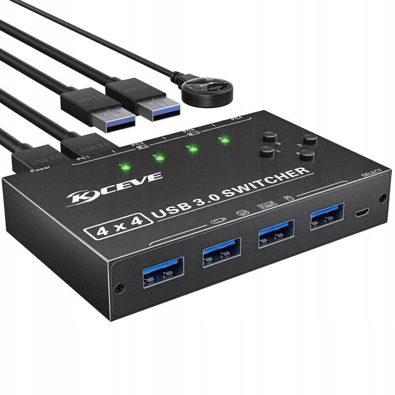 Přepínač Usb 3.0 4x4 5Gbps sdílení myš klávesnice tiskárna