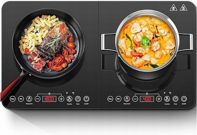 Indukční varná deska Aobosi Dvojitá přenosná ovládací deska s dotykovým ovládáním 3500 W