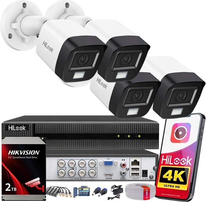 Sada pro monitorování 8MPx 4K HiLook od Hikvision 4 kamery pro rozšíření 2TB
