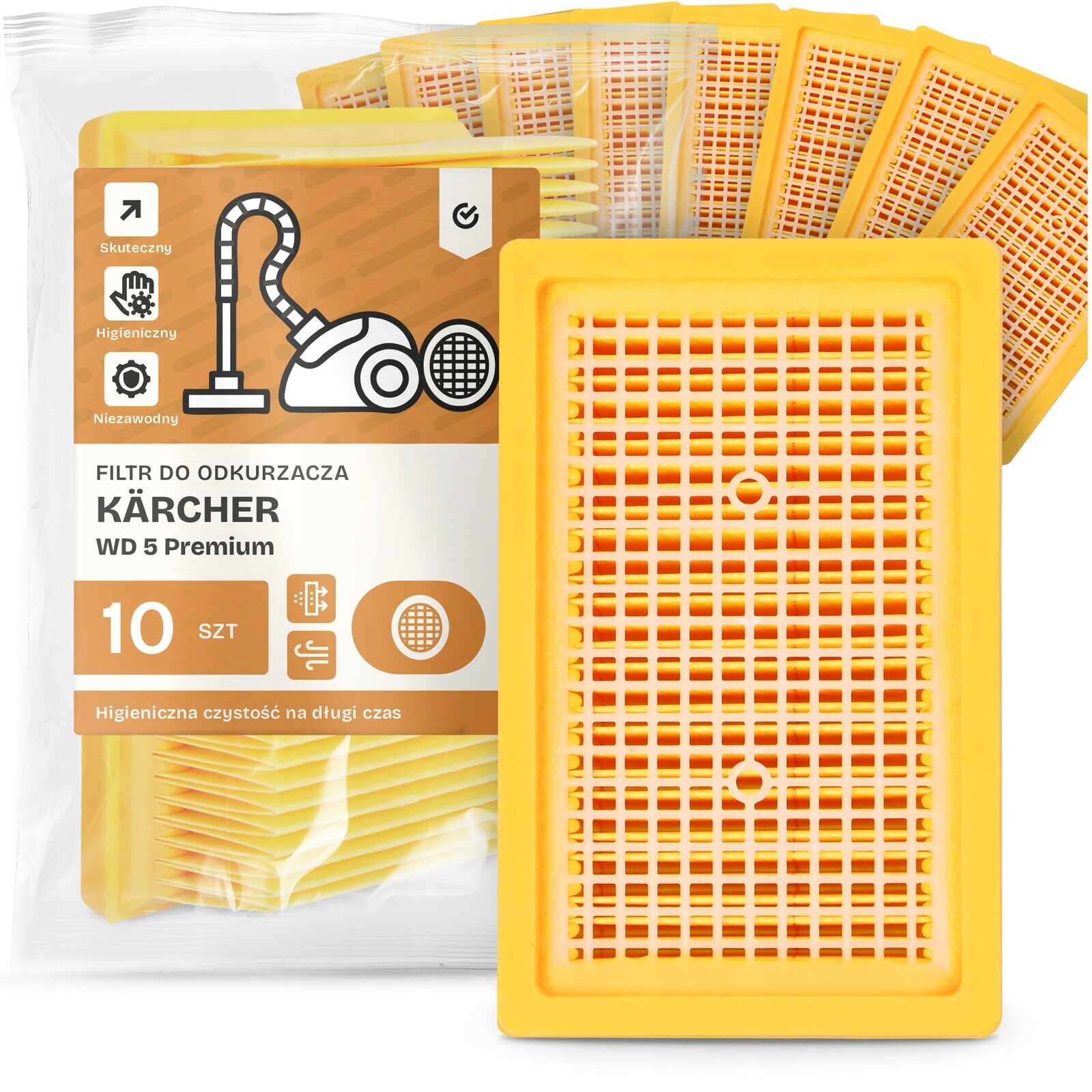 10 x Filtr Do Vysavače Kärcher Wd 5 Premium Vzduchové vstupní Filtry Em-w