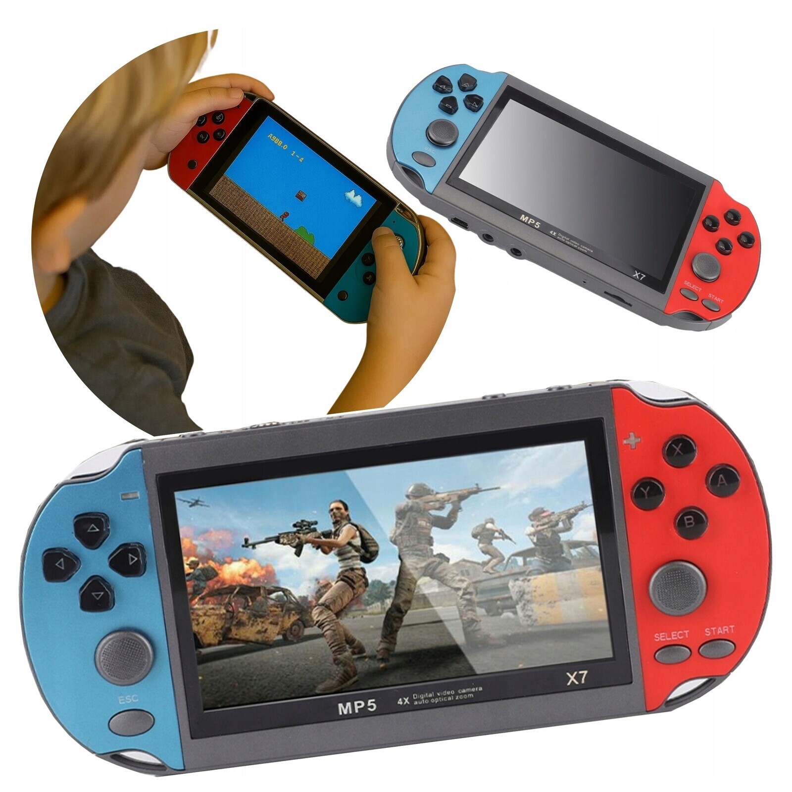 Přenosná herní konzole Retro X7 Plus 4,3 palců Hd 8 Gb 1000 her
