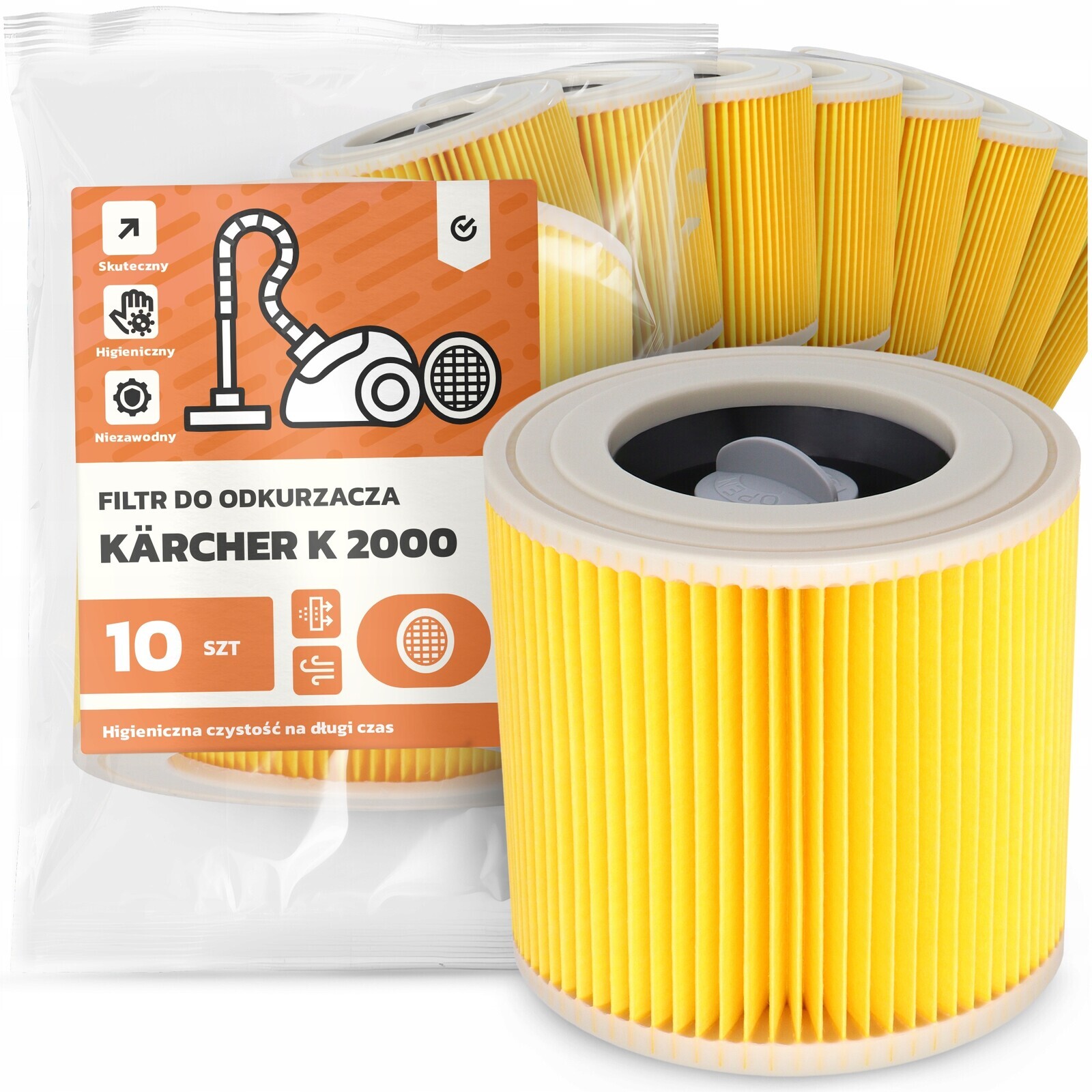 10 x Filtr Pro Vysavač Kärcher K 2000 Vzduch Výkonný Náhradník Em-w