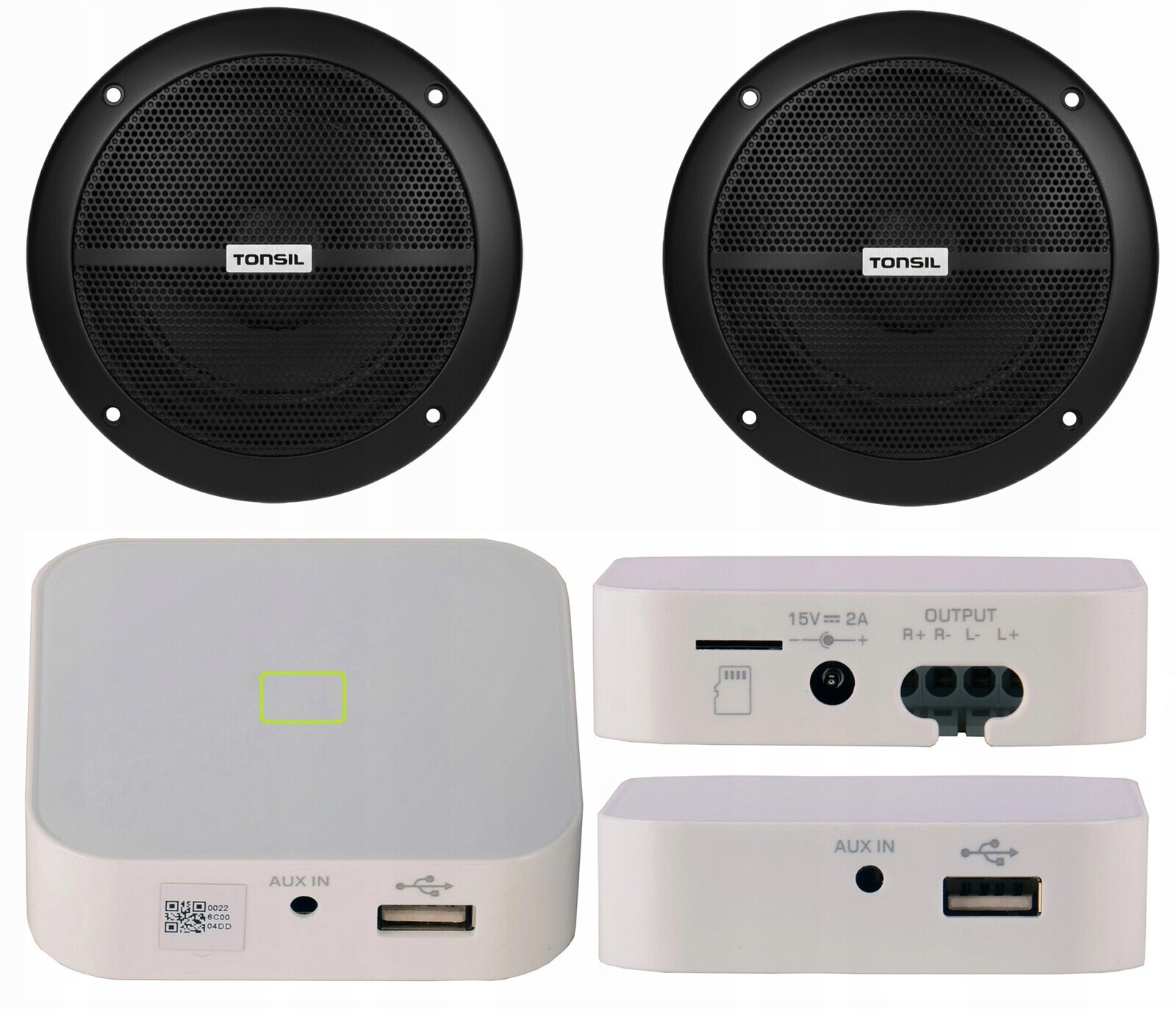 Set: 2x stropní reproduktor Zgsu 16/2 Dr zesilovač Tonsil WS-20 Usb Wifi