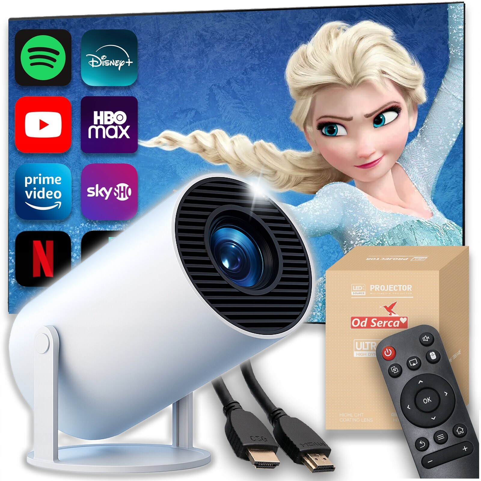 Projektor Pro Pohádkové Filmy Pro Děti Android Tv Wifi Přenosný Mini