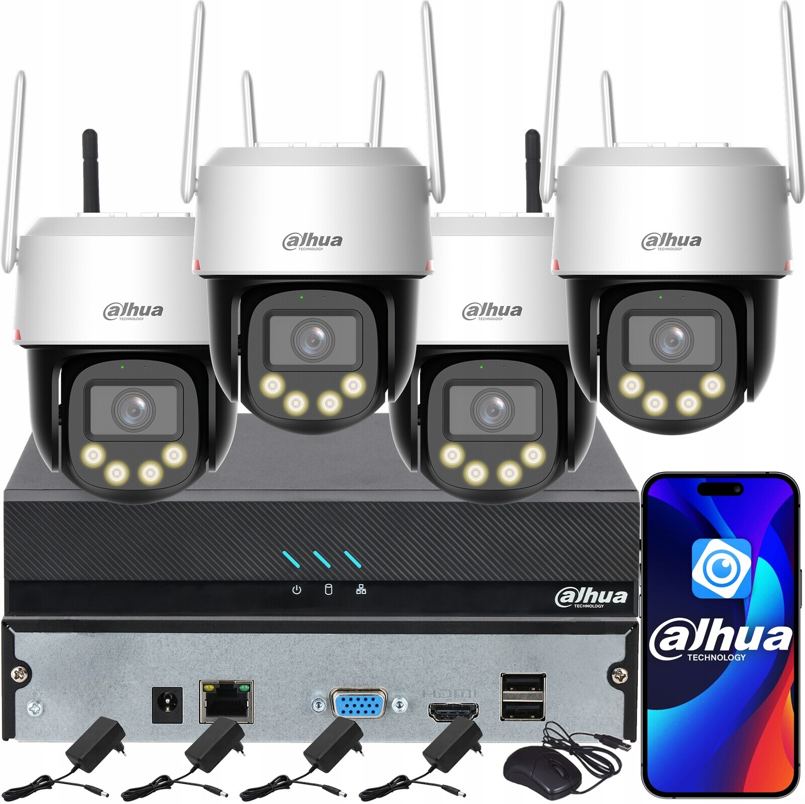 Monitorovací sada Dahua 4 kamery 8MPx P8F-PV WizColor 4K Analýza obrazu Ai