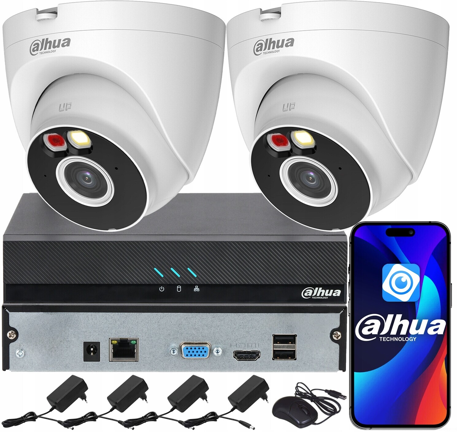 Monitorovací sada Dahua pro 2 kamery 4MPx T4A-PV Smart Dual Light Audio