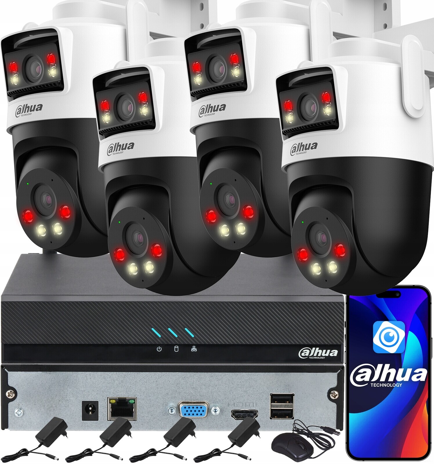 Monitorovací sada Dahua pro 4 kamery 3MPx P3D-3F-PV Smart Dual Light Audio