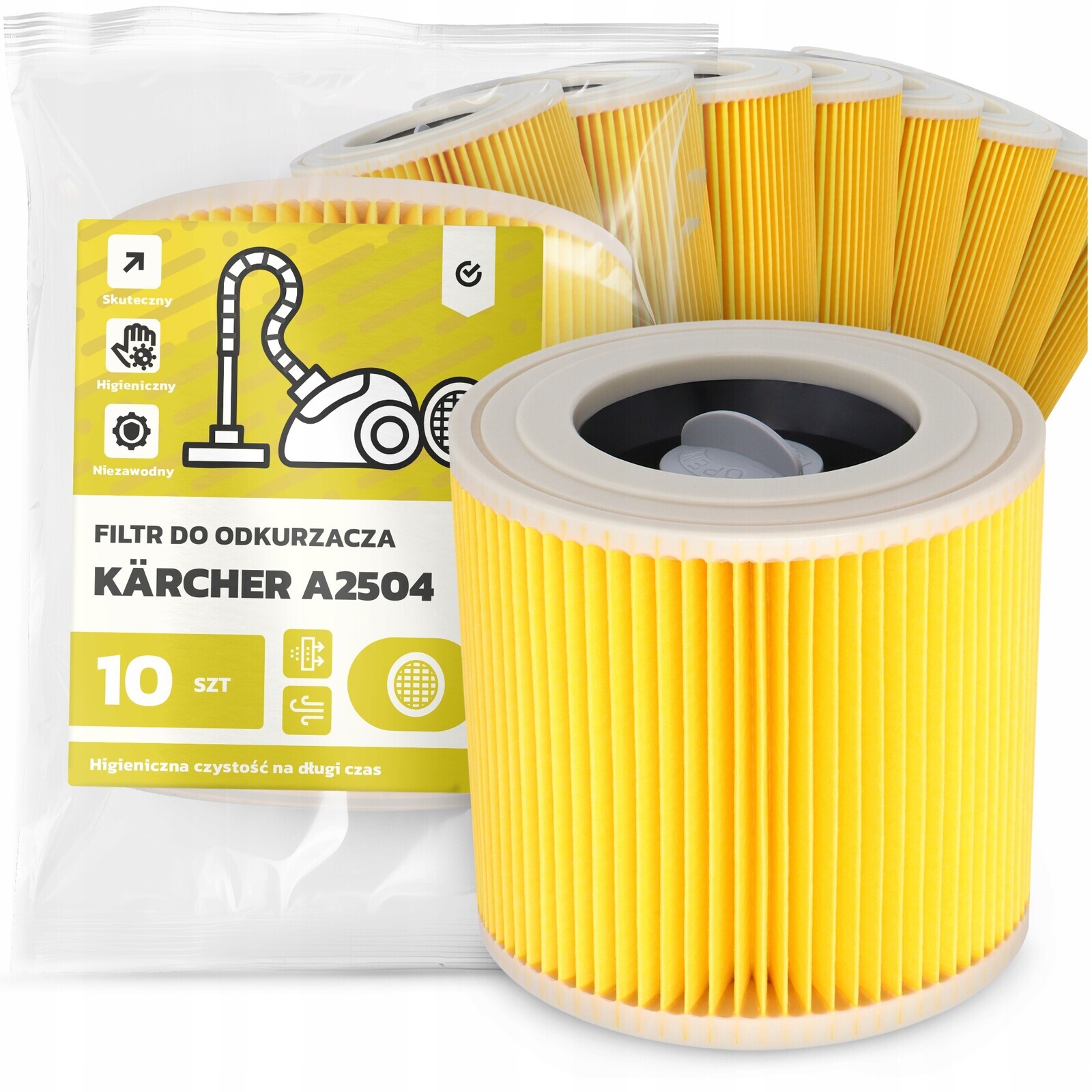 10 x Filtr Pro Vysavač Kärcher A2504 Vzduch Výkonný Náhradník Em-w