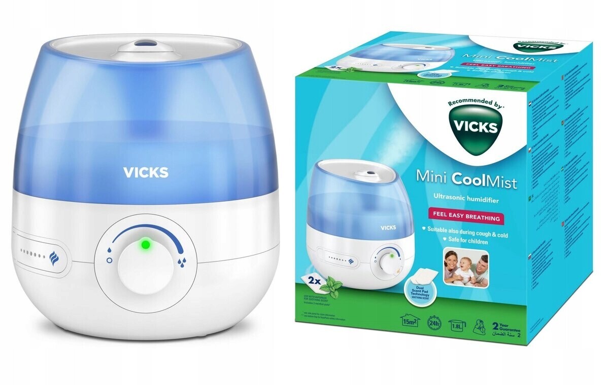 Ultrazvukový zvlhčovač vzduchu Aromaterapie Vicks Mini Cool Mist VUL525E1