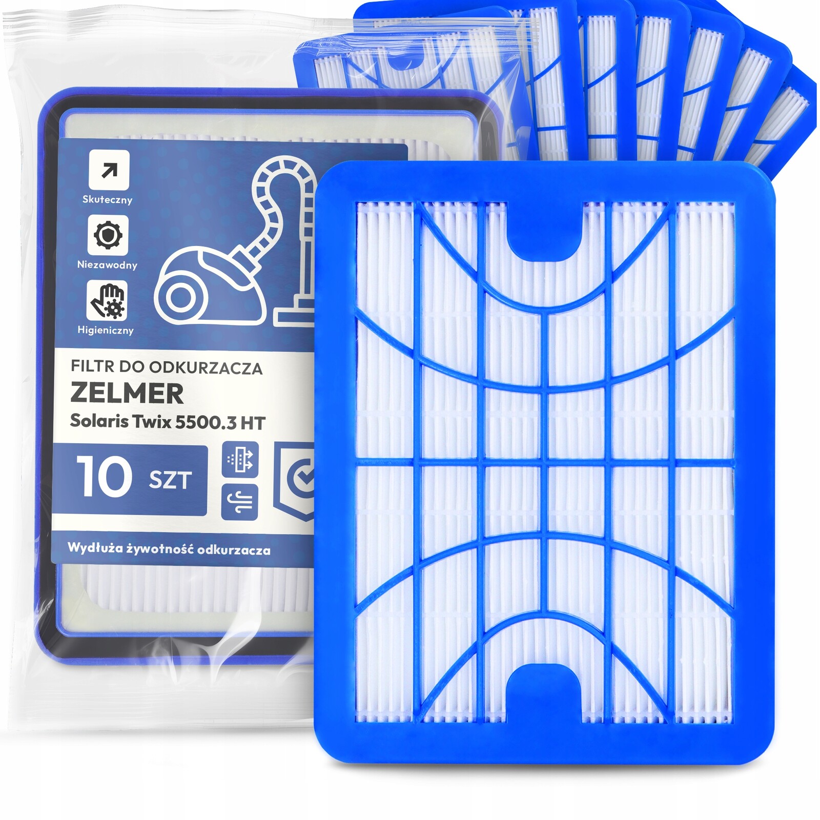 10 x Vzduchový Filtr Pro Vysavač Zelmer Solaris Twix 5500.3 Ht Hepa Em-w