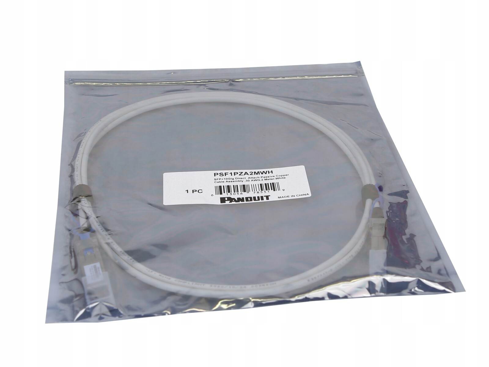 Panduit 10Gbit Sfp+ kabel 2m s přímým připojením, pasivní měděný, PSF1PZA2MWH, nový