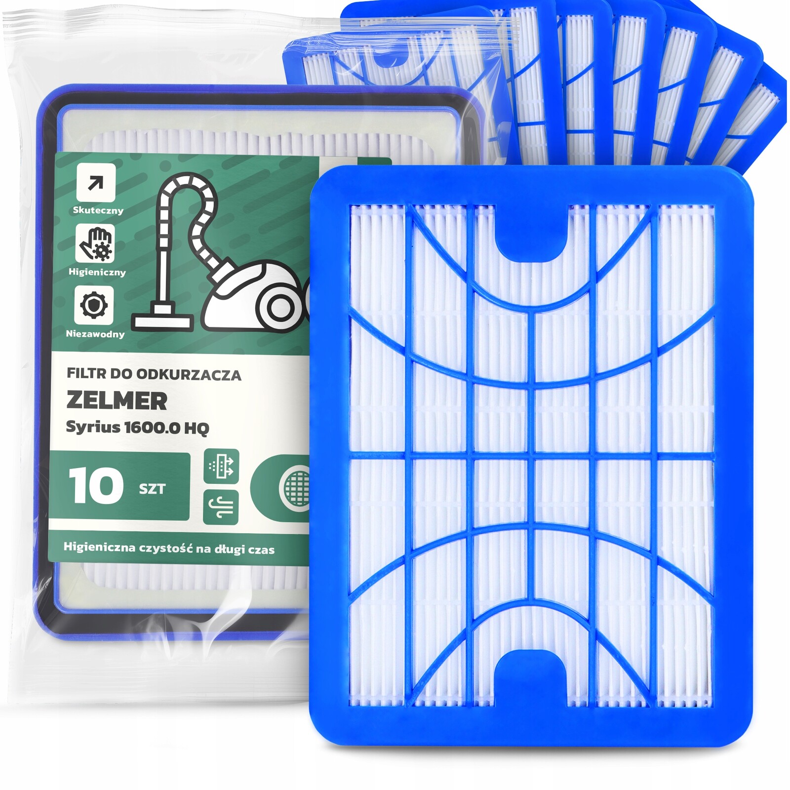 10 x Vzduchový Filtr Pro Vysavač Zelmer Syrius 1600.0 Hq Hepa Výkonný Em-w