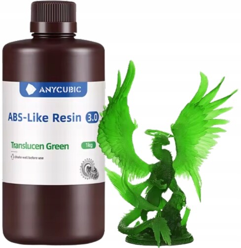Uv pryskyřice Anycubic ABS-Like 3.0 Transparent Green 1 kg 1 l pro 3D tiskárnu