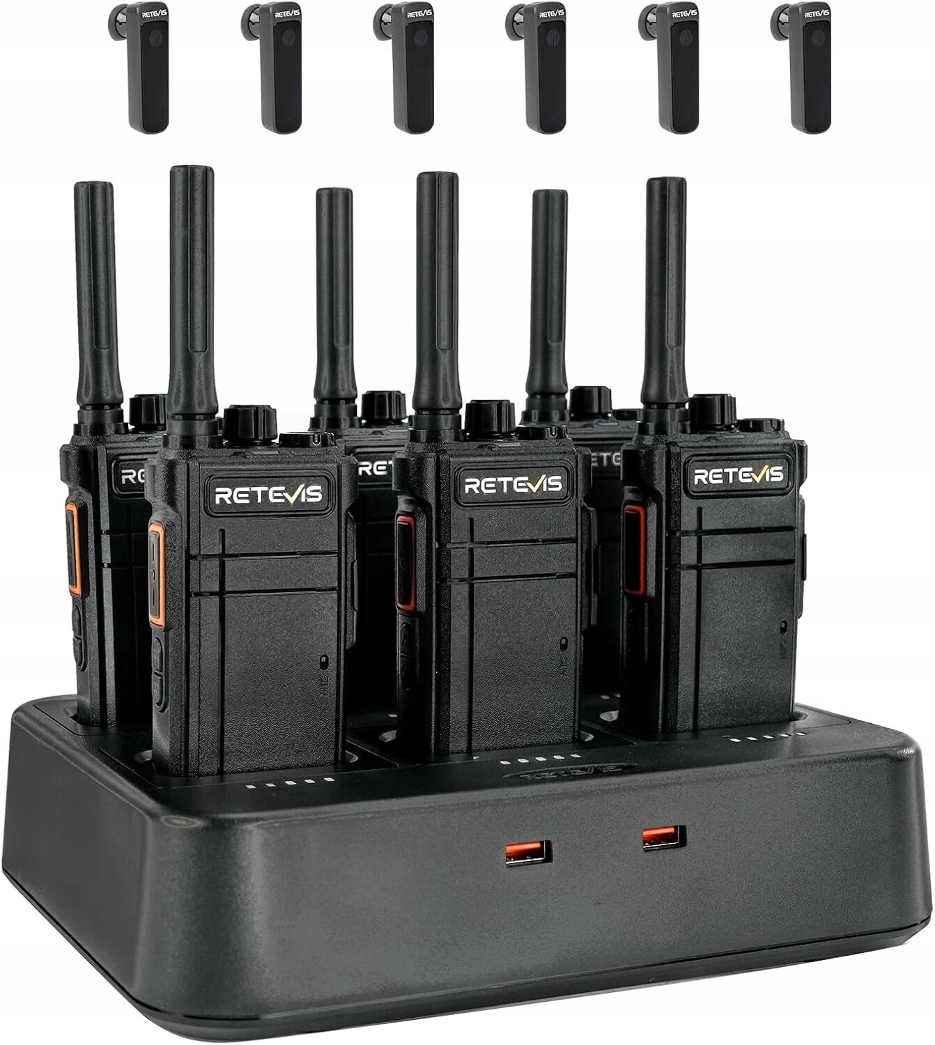 Vysílačky S Nabíjecí Stanicí Retevis RB637 Sada Walkie Talkie 6 Pack