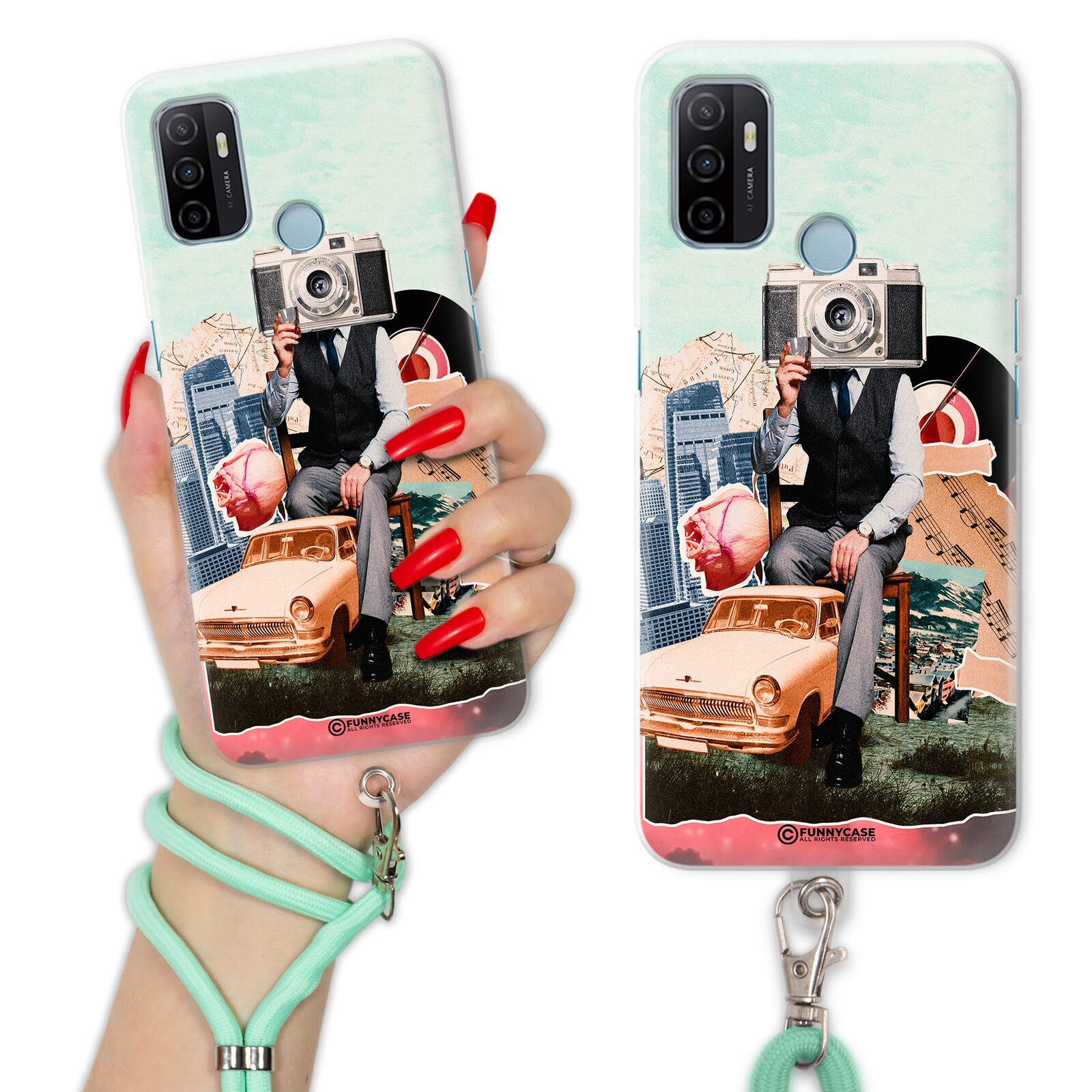 Pouzdro Pro Oppo A53s S Vintage Šňůrkou Sassy Mátová