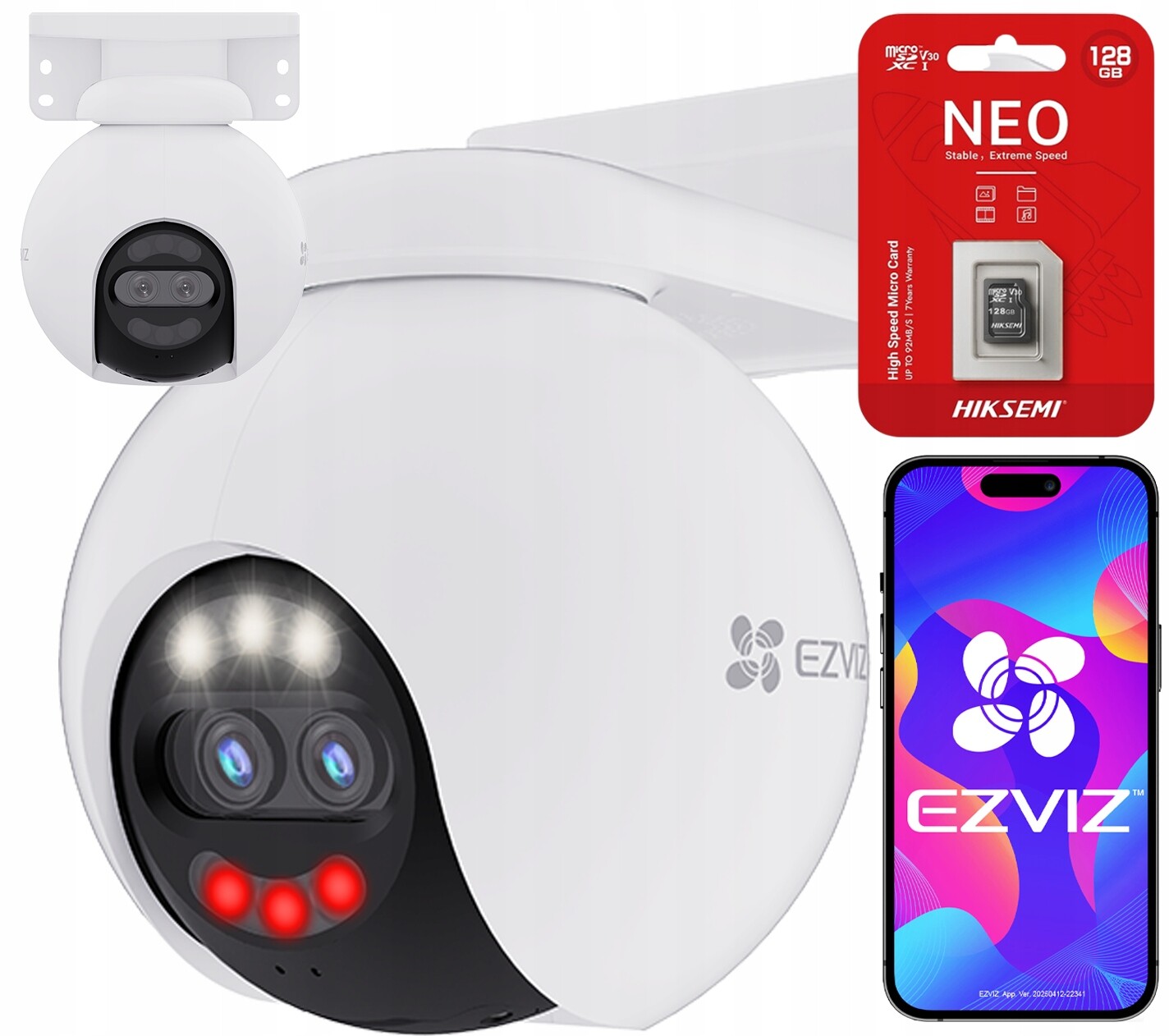 Otočná kamera Ezviz H80X Dual Lens 8MPx 2Mpx Dualna 128GB karta