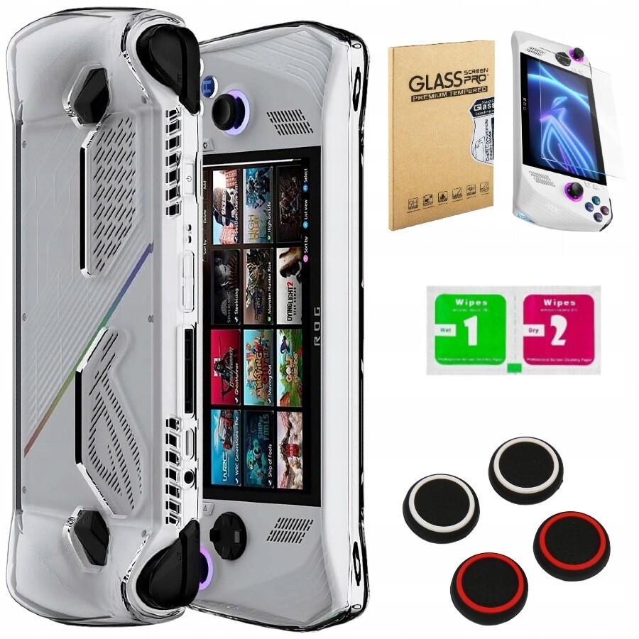 360 Pouzdro Silikonové Pouzdro Pro Asus Rog Ally Hybridní Sklo Kryty