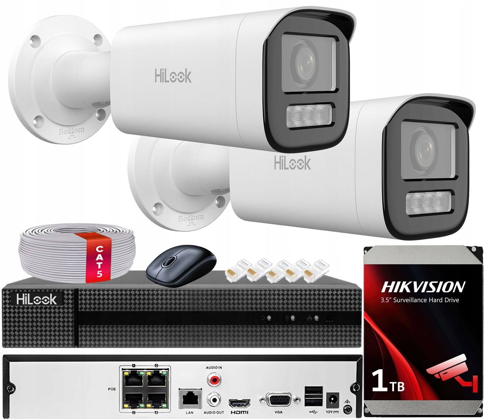 Set Kamer Pro Monitorování 6MPx 2x Kamera Hilook By Hikvision PoE MotoZoom