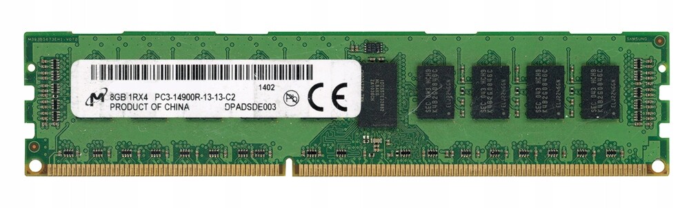 Micron 8GB DDR3 1Rx4 1866MHz PC3-14900R Reg Ecc