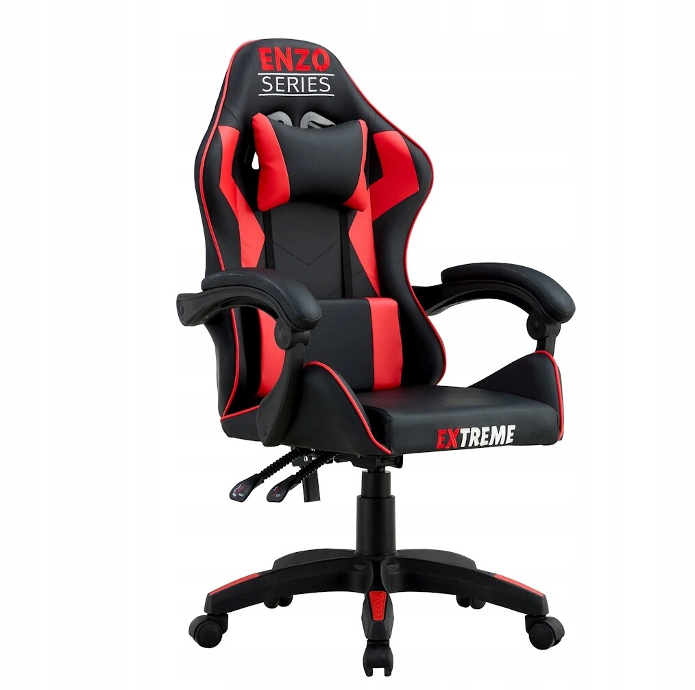 Herní křeslo otočné pro hráče, Pohodlné, područky černo červené