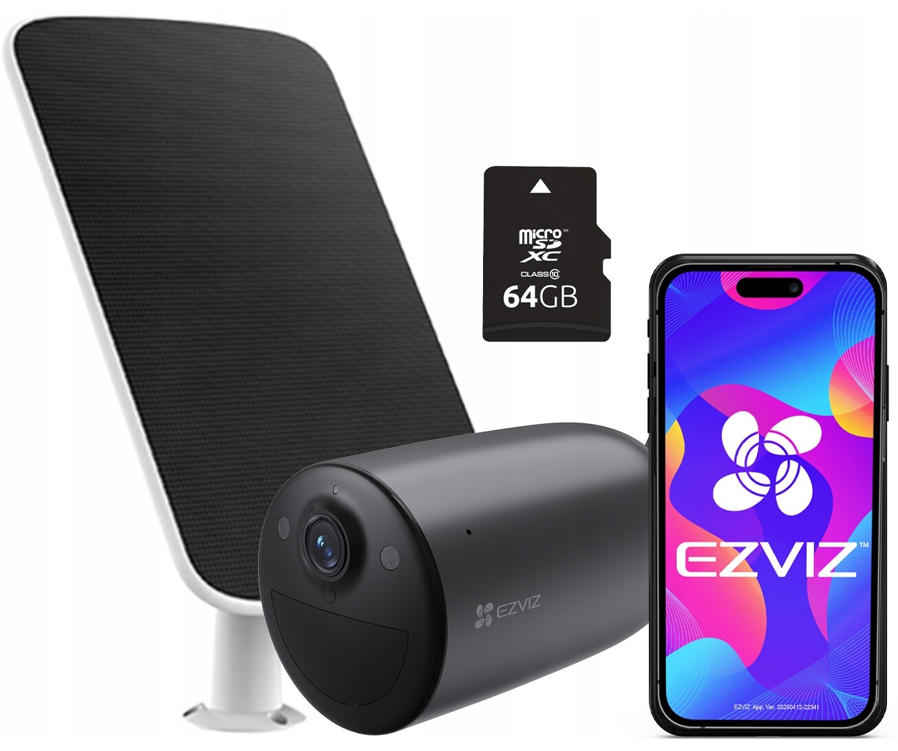 Solární WiFi kamera Ezviz EB3 Mikrofon Solární panel 64GB Sd karta