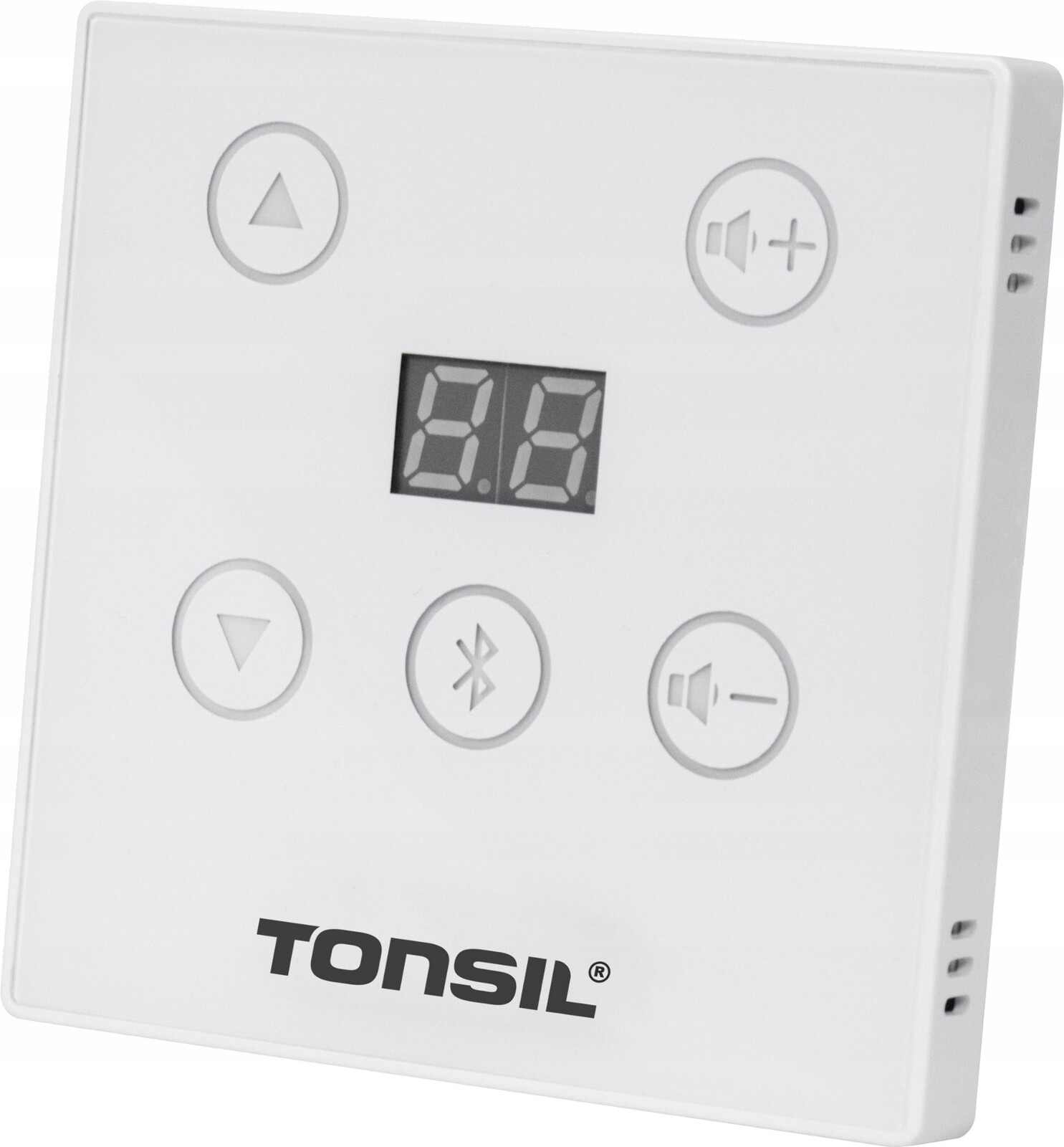 Bluetooth ovládací panel Tonsil WLA80W Bt pro Pa systém 100V nástěnný