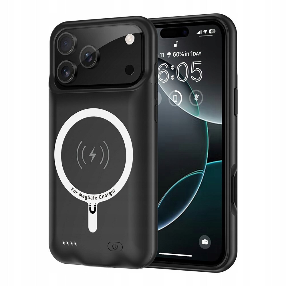 Pouzdro s baterií 6000 mAh pro iPhone 17 Pro Max, powerbanka s indukčním MagSafe