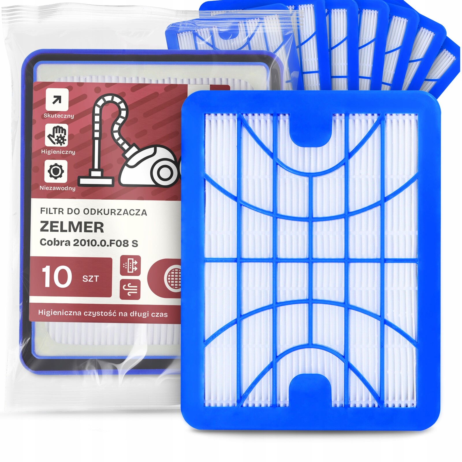 10 x Vzduchový Filtr Pro Vysavač Zelmer Cobra 2010.0.F08 S Hepa H13 Em-w
