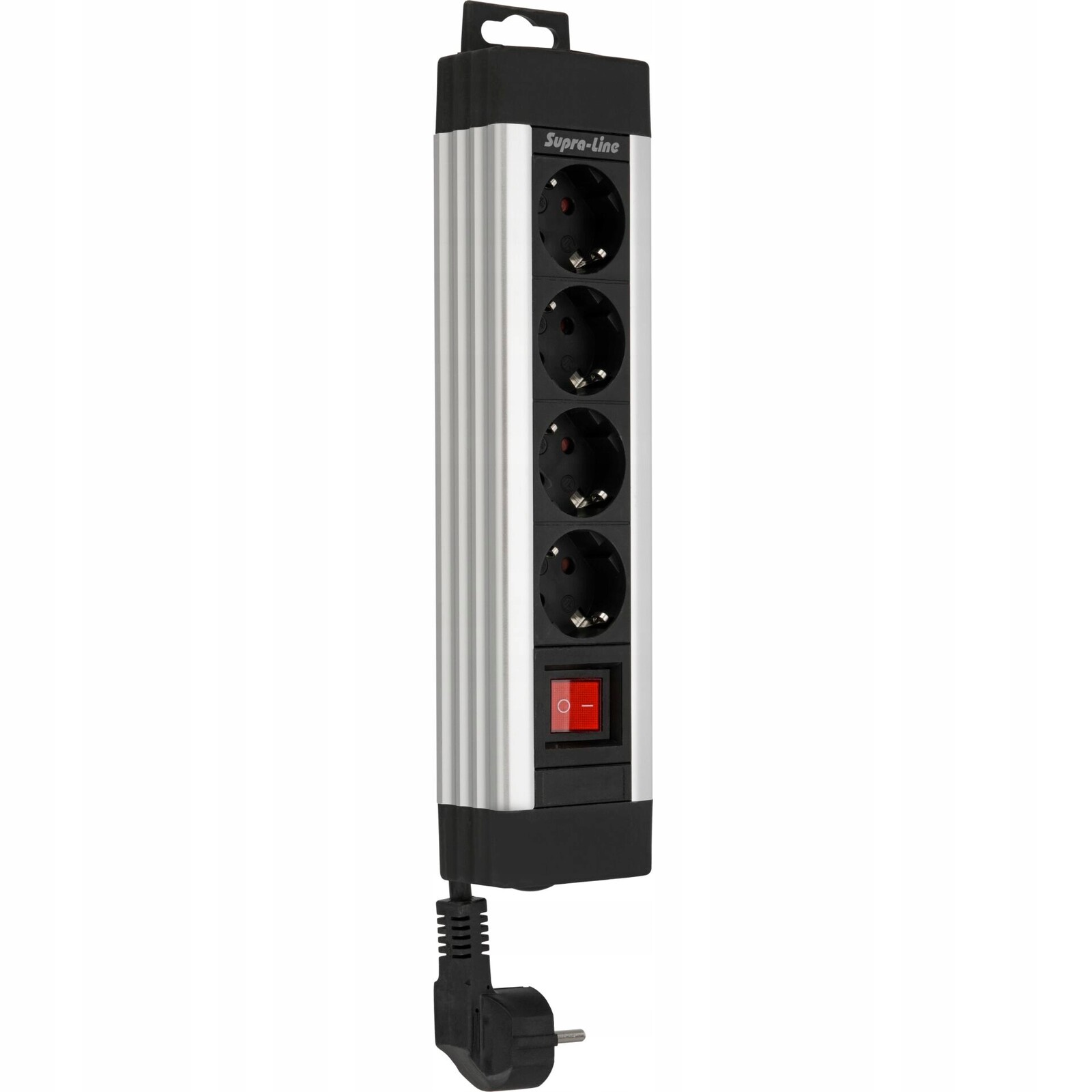 Rev Outlet Strip 4-fold 1,9 m Supraline w. přepínač stříbrný