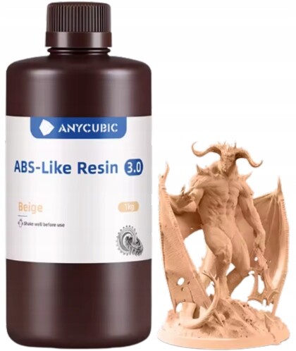 Uv pryskyřice Anycubic ABS-Like 3.0 Beige Béžová 1 kg 1 l pro 3D tiskárnu
