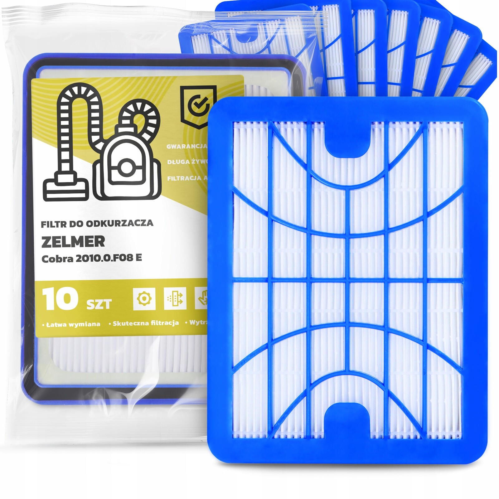 10 x Vzduchový Filtr Pro Vysavač Zelmer Cobra 2010.0.F08 E Hepa H13 Em-w