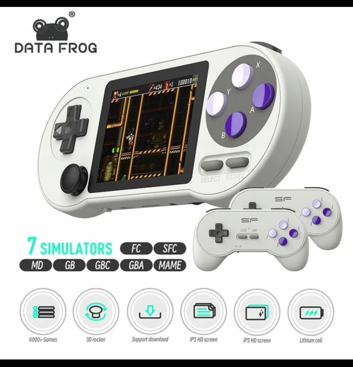 Data Frog SF200 Konzola Retro Emulátor 6000 tisíc her plus 1 ks Pad SF900
