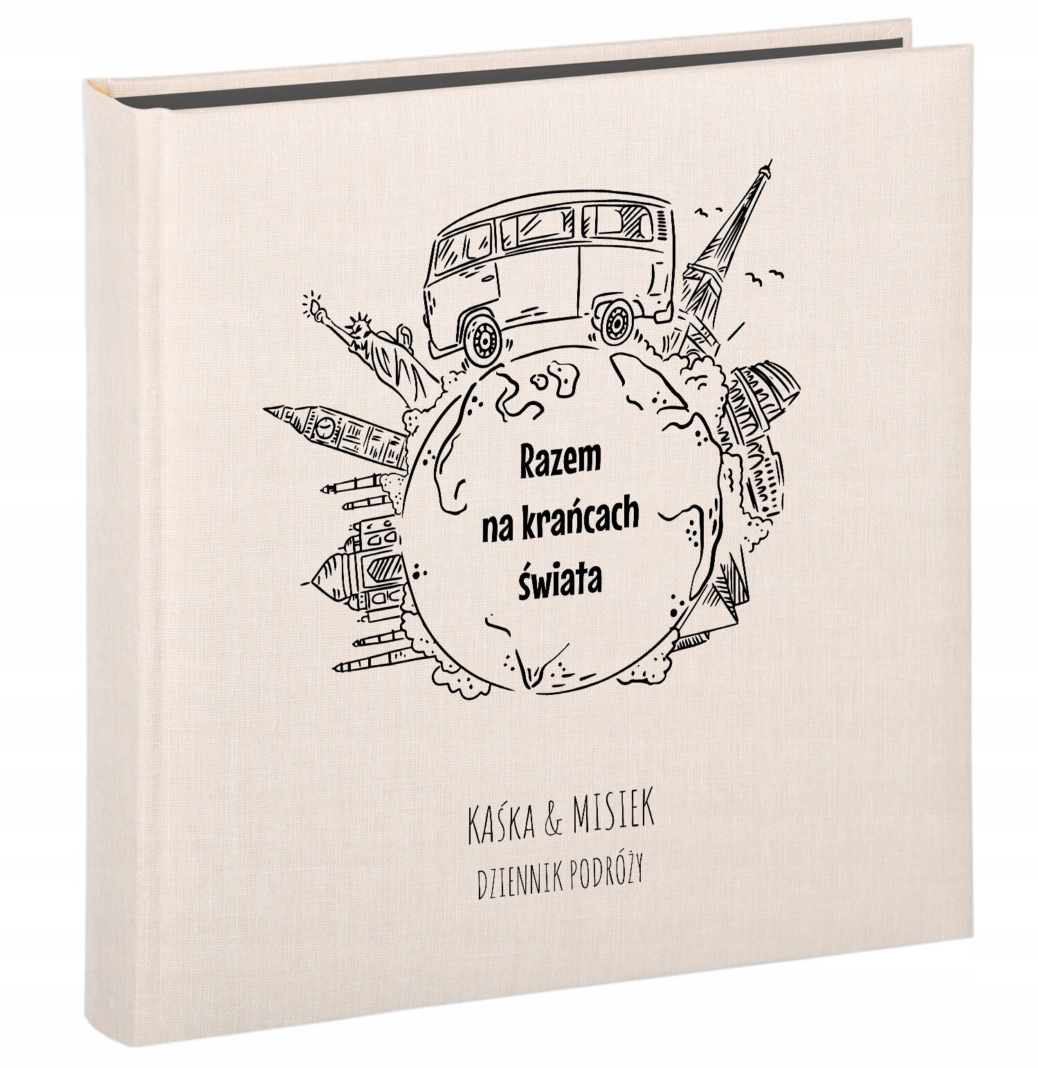 Fotoalbum z prázdninové cesty, 30 černých karet, personalizovaný potisk